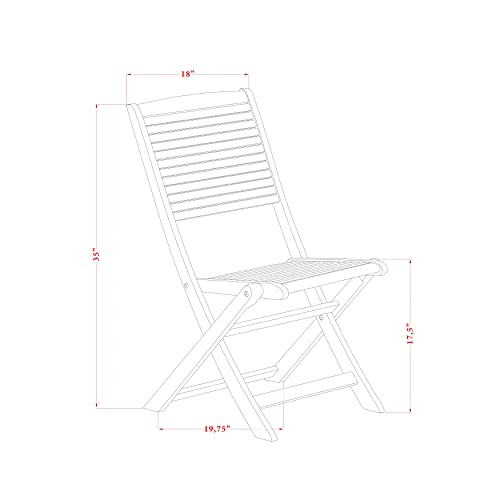 East West Furniture - DIFM5CWNA 5-Piece Mid Century Outdoor Table Set - A Mid Century Outdoor Table Oval Tabletop and 4 Patio Outdoor Chairs with Solid Back, Medium, Natural Finish East West Furniture