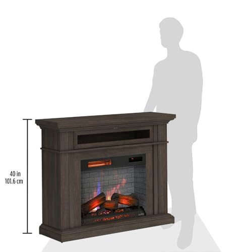 duraflame® Electric Fireplace Wall Mantel with Infrared Heater and Remote Control, Waverly Oak Duraflame