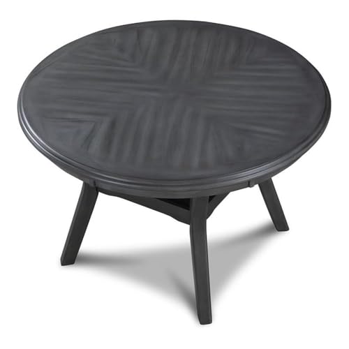 New Classic Furniture Gia 5-Piece Round Dining Set with 1 Dining Table and 4 Chairs, 47-Inch, Gray New Classic Home Furnishings