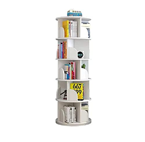 5-Tier 360° Rotating White Bookshelf Organizer TOYTEXX INC & DESIGN