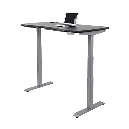 WorkPro® Electric 60"W Height-Adjustable Standing Desk with Wireless Charging, Black WorkPro