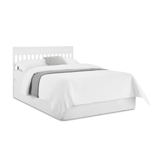 Delta Children Isabelle 6-in-1 Convertible Crib, Converts to Toddler Bed, Daybed, Sofa & Full Bed With/Without Footbaord, Fits Standard Crib Mattress, 3 Mattress Heights for Baby Nursery, Bianca White