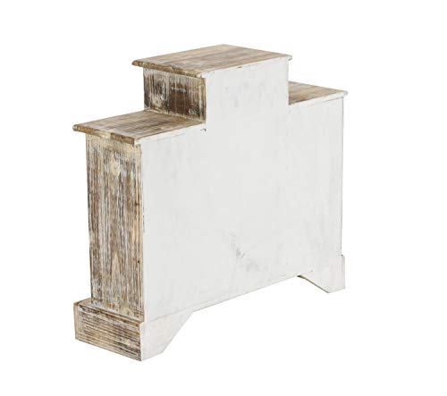 Deco 79 Wooden Decorative Jewelry Box 7 Drawers Jewelry Organizer with Patchwork Patterns, Jewelry Holder 18" x 6" x 16", Light Brown Deco 79