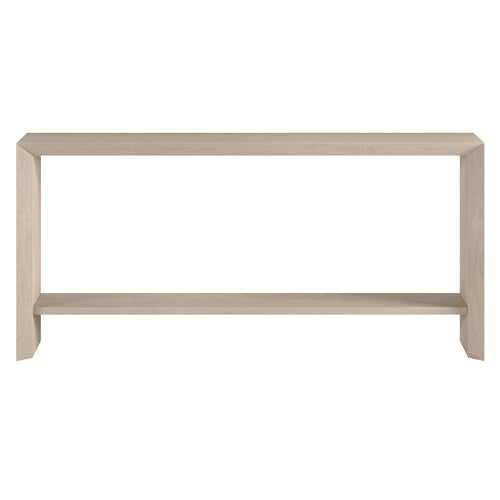 Henn&Hart 64" Wooden Rectangular Console Table Entryway Table, Sofa Table with Wooden Storage Shelf for Entryway, Living Room, Couch, Hallway, or Office, Beech White Henn&Hart
