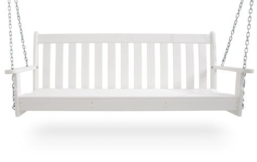 POLYWOOD GNS60WH Vineyard 60" Swing, White Polywood