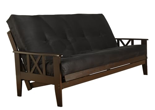Kodiak Full Size Futon Mattress Only Innerspring in Suede Microfiber Fabric (Black) Kodiak Furniture