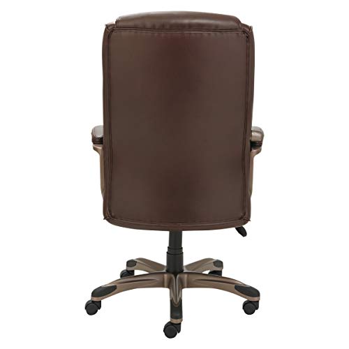 Alera Alera Veon Series Executive High-Back Bonded Leather Chair, Supports Up to 275 Lb, Brown Seat/Back, Bronze Base Alera