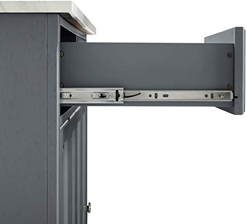 Crosley Furniture Avery Kitchen Island with Storage Shelves, Microwave Stand, Coffee Bar, Gray Crosley Furniture