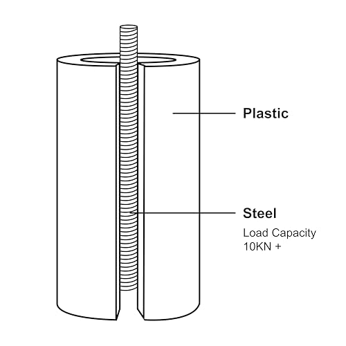 Adjustable Bed Base Replacement Legs Set, 12-Inch M8 Thread with M10 Adapters, 3-Section, Durable Black Finish Skuehod