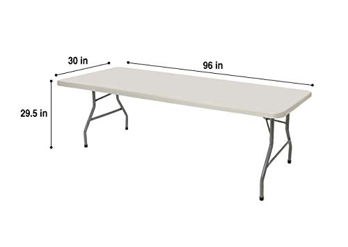 OEF Furnishings 8 Foot Heavy Duty Folding Table, 30" x 96", Light Grey OEF Furnishings