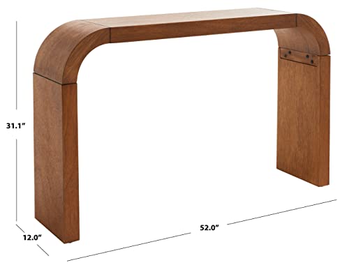 SAFAVIEH Home Collection - Liasonya Modern Natural Brown Waterfall Curved Console Table SAFAVIEH