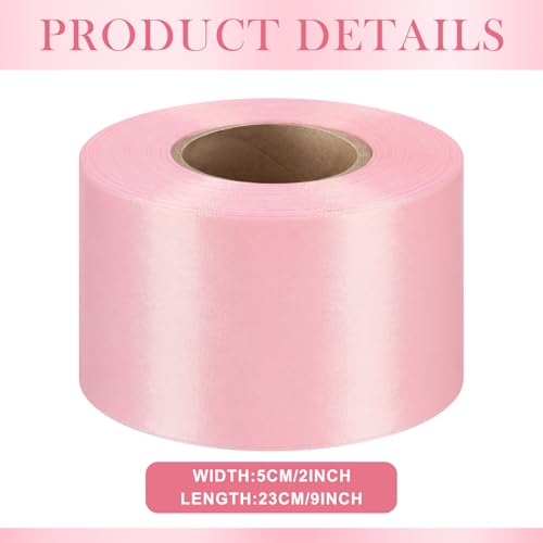 Retrowavy 2" x 25 Yards Satin Poly Blanket Binding Tape, Single Fold Polyester Quilt Binding Trim, Glossy Satin Edging for Sewing, Quilting, Blankets, Crafts, Fabric Projects (Pink) Retrowavy