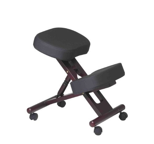 Office Star KC Series Ergonomically Designed Adjustable Knee Chair with Memory Foam Padding and Casters, Mahogany Finish Wood Base Office Star Products
