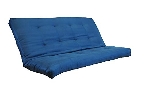 Kodiak Furniture Queen-Size Traditional Suede Fabric Futon Mattress in Blue Kodiak Furniture