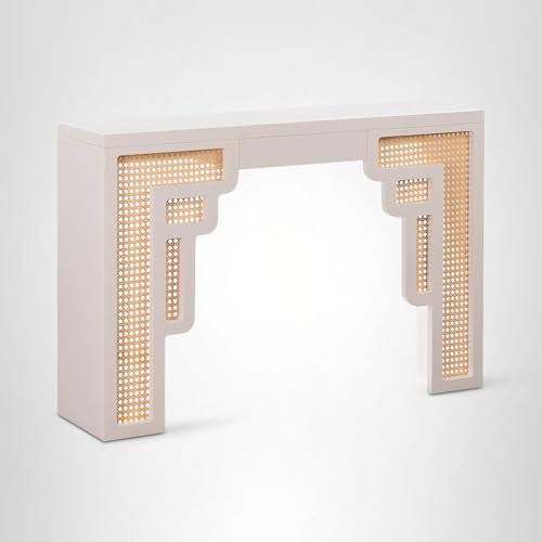 Tov Furniture Suzie Cream & Rattan Console Table Tov Furniture
