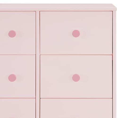 GAP babyGap Legacy 6 Drawer Dresser with Interlocking Drawers - Greenguard Gold Certified, Blush Pink/Dark Pink Delta Children