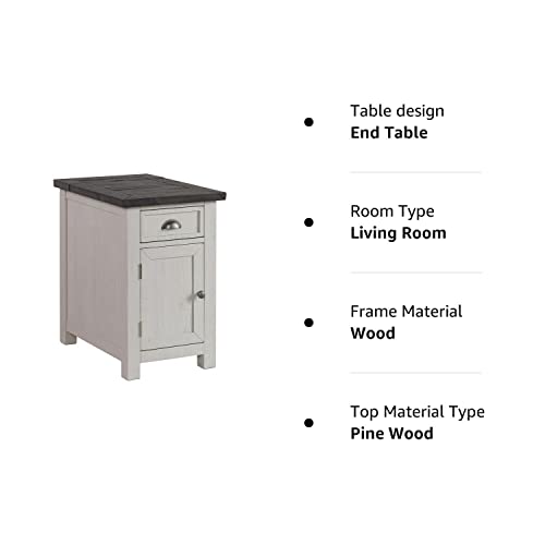 Martin Svensson Home Montery Chairside Table, White with Grey Top Martin Svensson Home