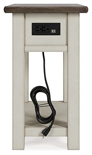 Signature Design by Ashley Bolanburg Farmhouse Chair Side End Table, Light Brown & Whitewash Signature Design by Ashley