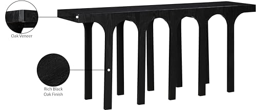 Meridian Furniture 99076Black-T Westfield Collection Art Deco Console Table with Rich Black Oak Finish, Oak Veneer, Mixture of Solid Wood and MDF, 70" W x 18" D x 31" H, Black Meridian Furniture