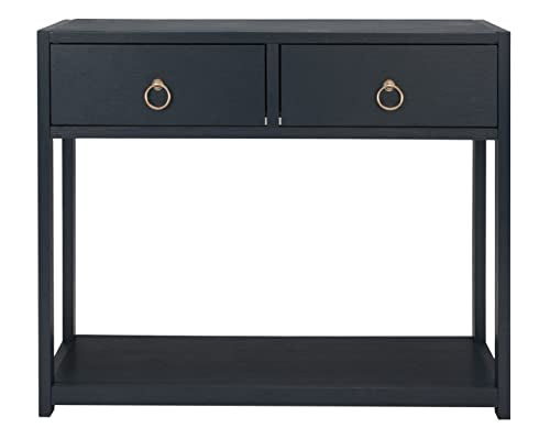SAFAVIEH Home Collection Sadie Contemporary Navy Blue 2-Drawer Console Table (Fully Assembled) SAFAVIEH