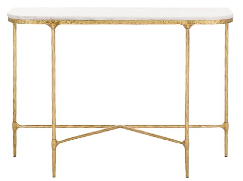SAFAVIEH Couture Collection Janowsky Brass & White Marble Console Table SAFAVIEH