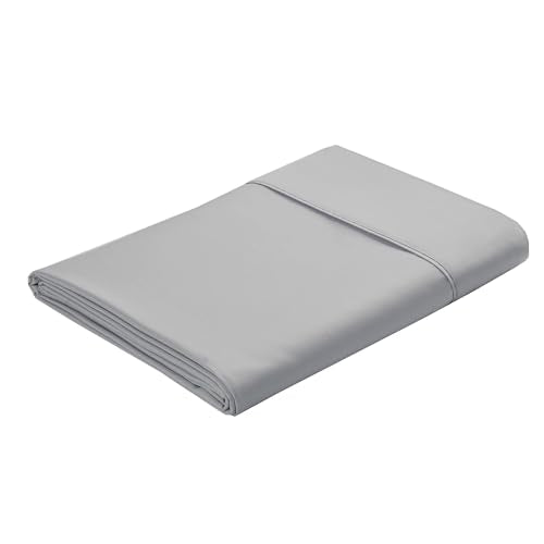 Cal-King Size Flat Bed Sheet - Hotel Quality Luxury Single Wrinkle Free & Fade Resistant Flat Sheet - Extra Soft, Breathable Bedding for Women, Men, Kids & Teens- Light Grey Flat Sheet Only Mattress-Homes