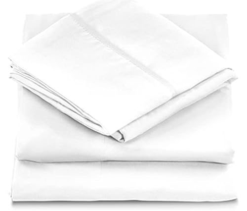 Danjor Linens Bed Sheet Set Queen Size for Hot Sleepers, Hotel Premium Sheets with 4 Pillowcases, Lightweight Brushed Microfiber Deep Pockets, Breathable Cooling 6 Piece Bedding Sets, White Danjor Linens