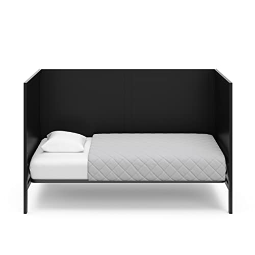 Graco Theo 3-in-1 Convertible Baby Crib - GREENGUARD Gold Certified, Converts to Toddler Bed & Daybed, Fits Standard Full-Size Baby Crib Mattress, 4 Adjustable Mattress Heights (Black)