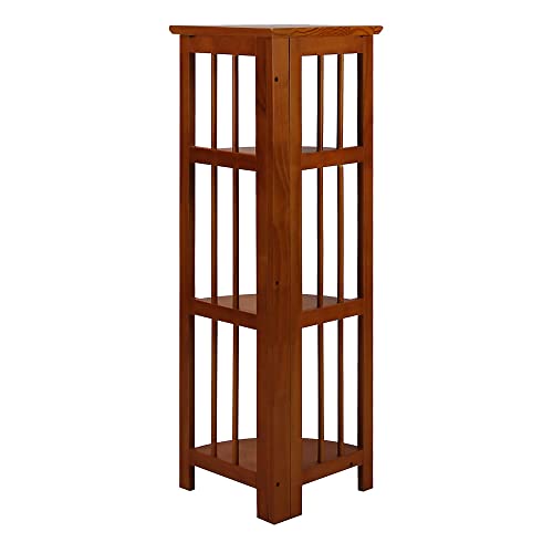 Casual Home 4-Shelf Corner Folding Bookcase, Honey Oak Casual Home