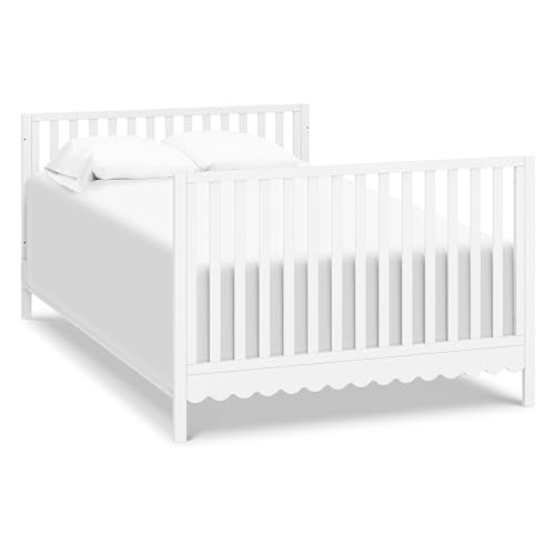 DaVinci Sammy Scallop 4-in-1 Convertible Crib in White, GREENGUARD Gold Certified DaVinci