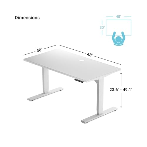 Progressive Desk Stand Up Height Adjustable Electric Standing Desk - 48" x 30" with Dual Motor, 3 Stages Sit Stand Table - Gray Oak, Black Frame Progressive Desk