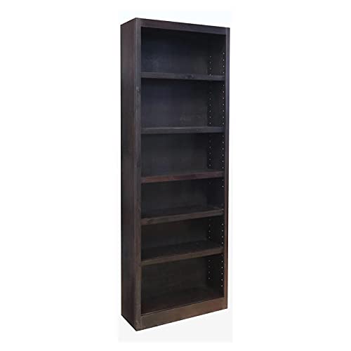 BOWERY HILL Traditional 84" Tall 6-Shelf Wood Bookcase in Espresso BOWERY HILL