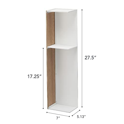 Yamazaki Home Supplies Organizer-Slim Bathroom Storage Shelves | Steel + Wood | Toilet Paper Stocker, One Size, Ash YAMAZAKI