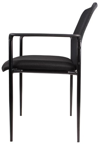 Boss Office Products Stackable Mesh Guest Chair in Black, 250 (B6909-BK)
