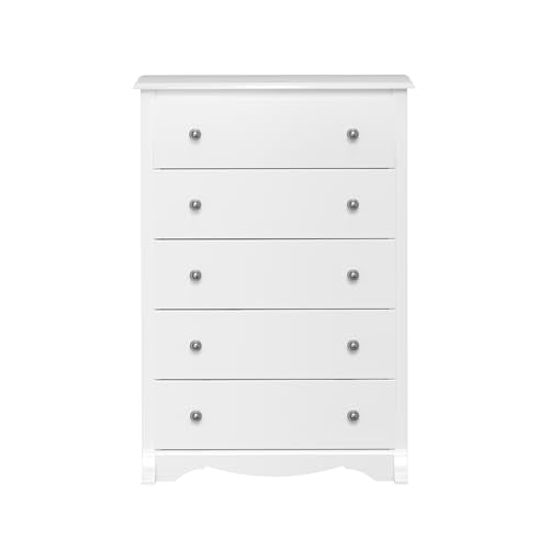 Prepac Sonoma Superior 5-Drawer Chest for Bedroom - Spacious and Stylish Chest of Drawers, Measuring 17.75"D x 31.5"W x 44.75"H, In White Finish Prepac