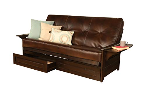 Kodiak Futons Phoenix Full Size Futon in Espresso Finish with Storage Drawers, Oregon Trail Java Kodiak Futons