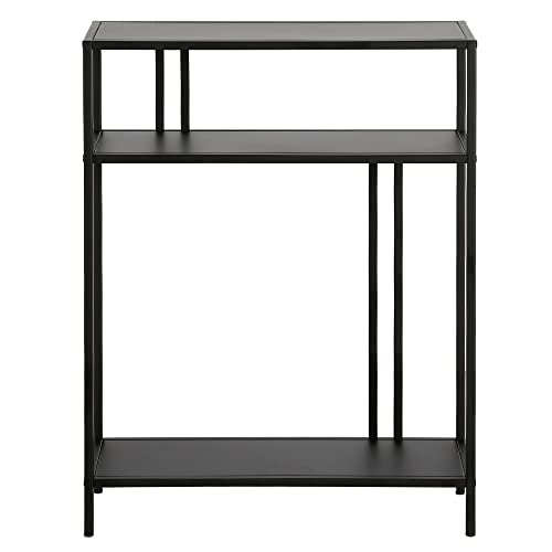 Henn&Hart 22" Wide Rectangular Console Table with Metal Shelves in Blackened Bronze, Entryway Table, Accent Table for Living Room, Hallway Henn&Hart