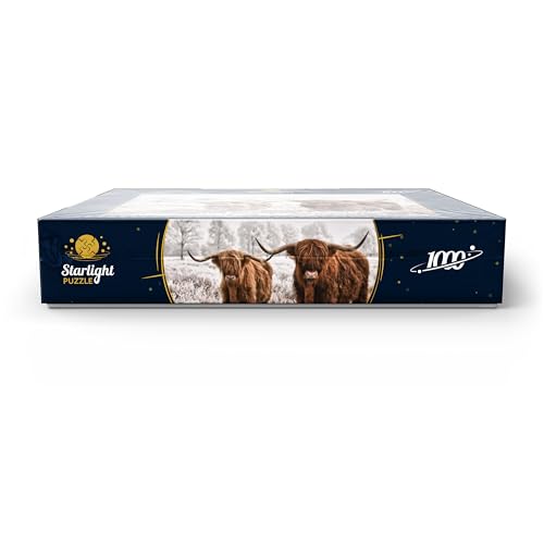 MyPuzzle Hairy Scottish Highland Cattle in A Winter Landscape - Premium 1000 Piece Jigsaw Puzzle for Adults MyPuzzle.com