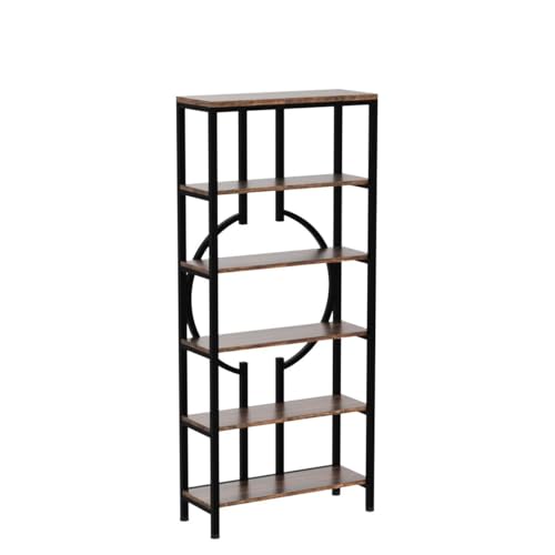 Tribesigns 70.9 Inch Vintage Industrial 6-Tier Bookshelf with Open Shelves and Sturdy Metal Frame Tribesigns