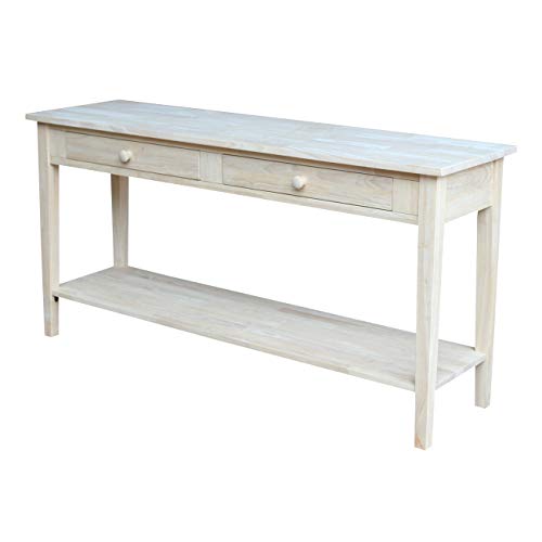 IC International Concepts Spencer Server Extended Length Console Table, Versatile Design for Dining Room, Hallway, or Entryway - Unfinished IC INTERNATIONAL CONCEPTS