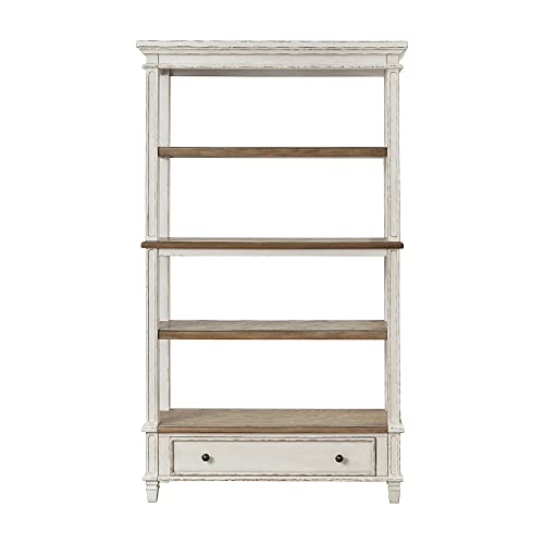 Signature Design by Ashley Realyn French Country 75" Bookcase with Drawer, Chipped White Signature Design by Ashley