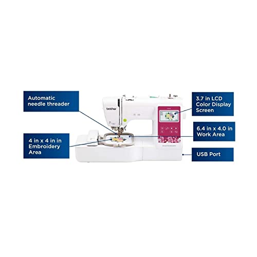 Brother Elite PE545 3.7-Inch LCD Touch Display Computerized Embroidery Machine with Sewing Bundle (3 Items)