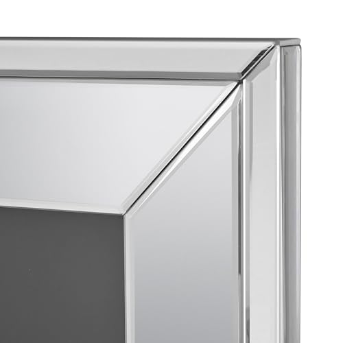blingworld 36" Silver Mirrored Electric Fireplace, Modern Wall Mounted Electric Fireplace with Crushed Diamond Inlay, Freestanding Heater with Remote Control, 400 sq ft Heating Coverage blingworld