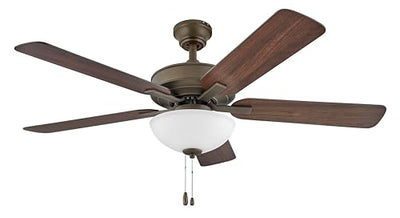 Hinkley Metro 52" LED Indoor Dual Mount Ceiling Fan - Traditional Style, Reversible Wooden Fan Blades - Metallic Matte Bronze - Remote Sold Separately
