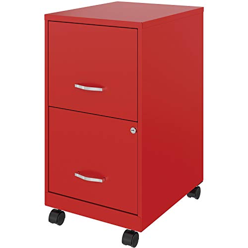Lorell LYS SOHO File/File Mobile File Cabinet, Red Lorell
