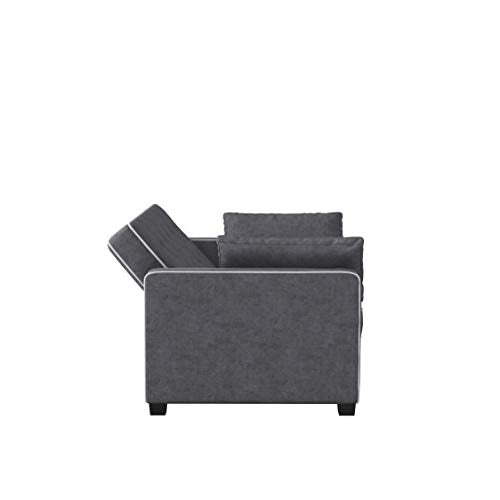 Serta Ainsley Loveseat with Pull Out Sleeper Microfiber Charcoal Full Serta