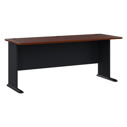 Bush Business Furniture Series A 72W Desk in Hansen Cherry and Galaxy Bush Business Furniture