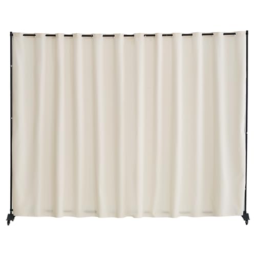 VEVOR Room Divider, Portable Panel Room Divider with Wheels Curtain Divider Stand, Freestanding Room Divider Privacy Screen for Office, Bedroom, Dining Room, Study, Beige VEVOR