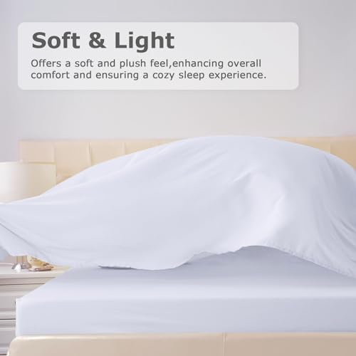 Homilay Twin Size Bed Sheet Set - 3 Piece Soft Microfiber Sheets with Deep Pockets, Cooling Technology, and Wrinkle-Free Pillowcase. Hotel-Quality, Durable Bedding, Brilliant White Homilay
