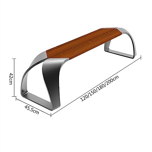 Garden Bench Outdoor Benches Weatherproof Park Bench Backless, Modern Outdoor Stainless Steel Leisure Chairs, Wooden Bench Chairs for Courtyard, Lawn, and Garden Metal Garden Bench(Size:120 * 45.5 * JHKJDS